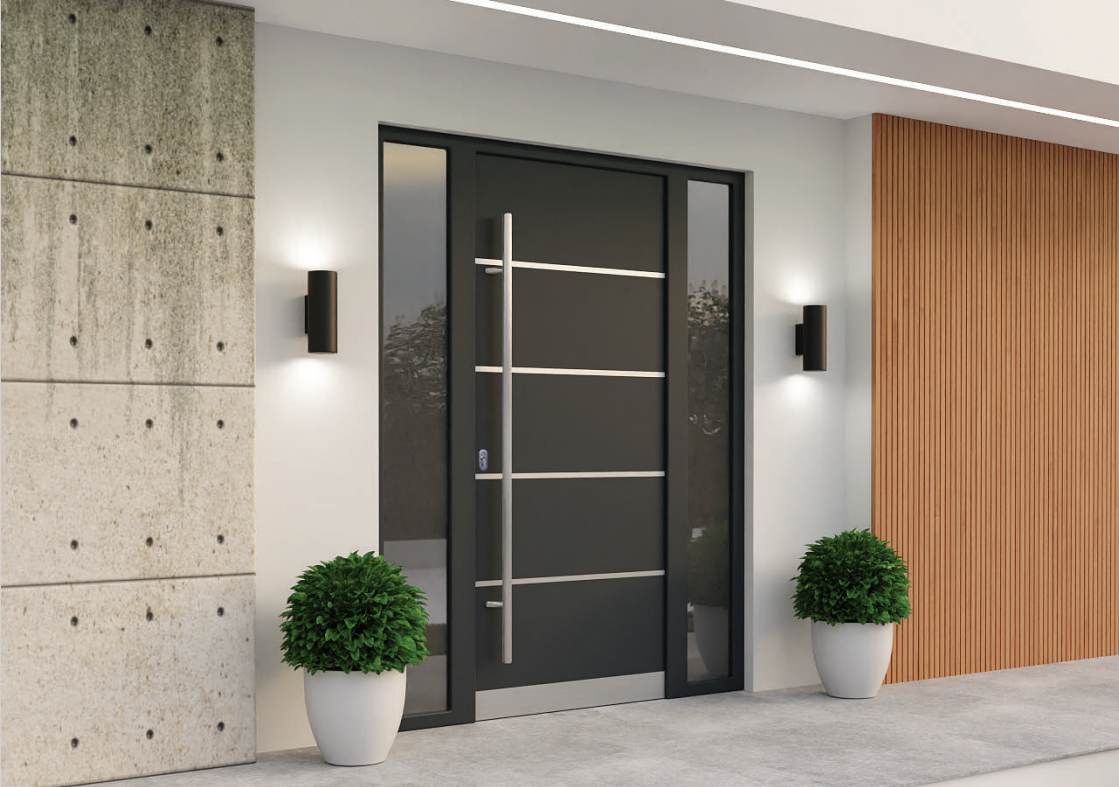 Derë hyrëse Aluteq Panadoor në fasadë