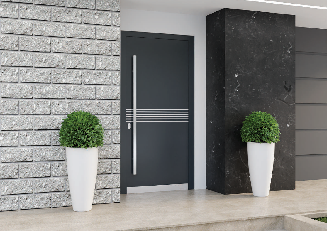 Derë hyrëse alumini me detaje luksoze