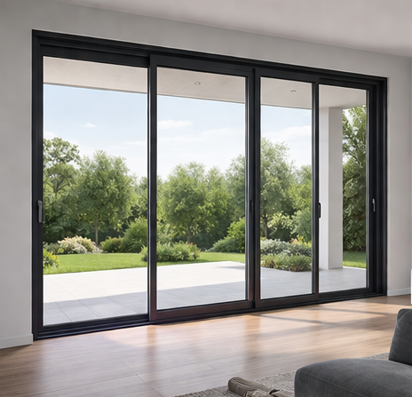 Dyert rrëshqitëse panoramike me pamje të gjerë